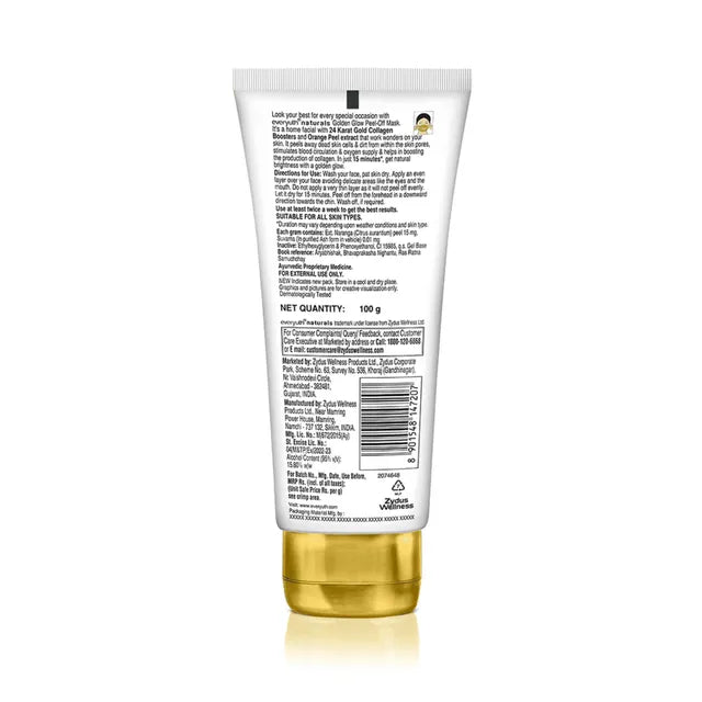 Everyuth Natural Advanced Golden Glow Peel Off Mask for Instant Glow Skin, 100 gm