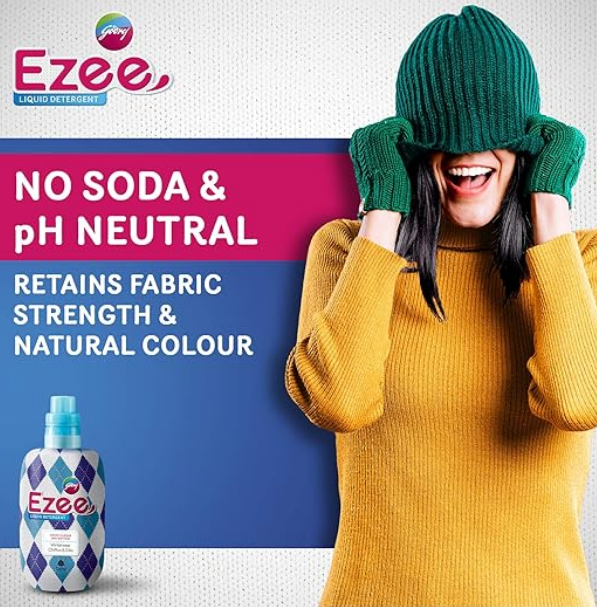 Godrej Ezee Liquid Detergent for both Top load and Front load Washing - 500g Bottle, for Winter Wear