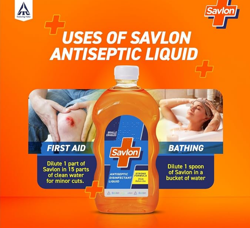 Savlon Antiseptic Disinfectant Liquid for First Aid, Personal Hygiene, and Home Hygiene - 1000ml