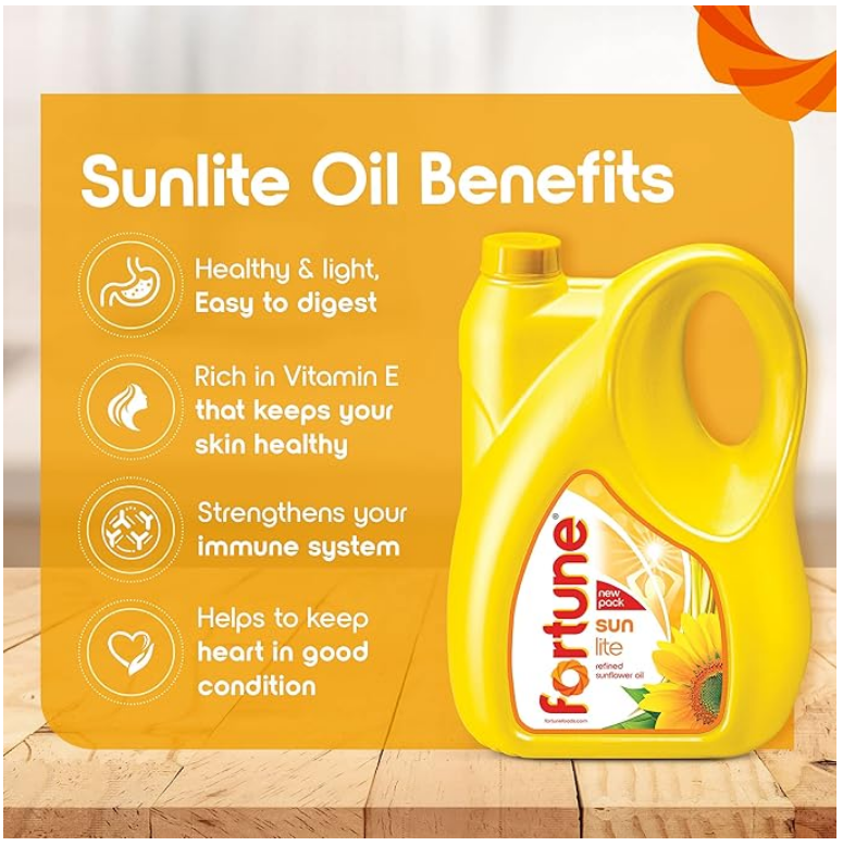 Fortune Sunlite Refined Sunflower Oil 5 litter (4.35 Kg Jar)
