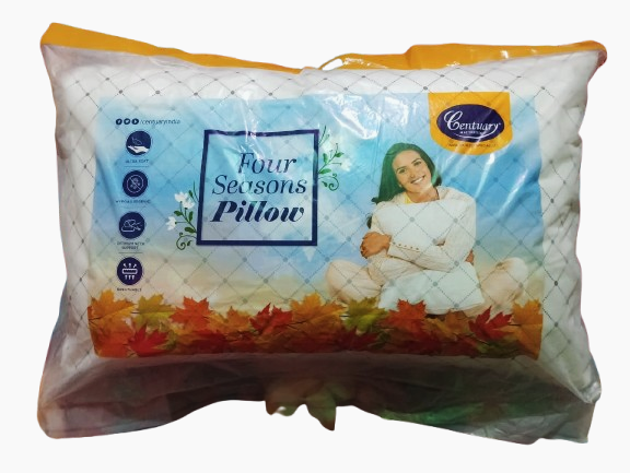Centuary Sleeping Pillow | Height Adjustable | Soft & Fluffy Comfort | White | 27 x 17 Inch | Set of 1 .