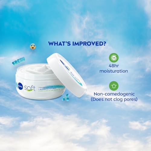 NIVEA Soft Light Moisturizer Cream For Face, Hand & Body, with Vitamin E & Jojoba Oil  (50 ml)