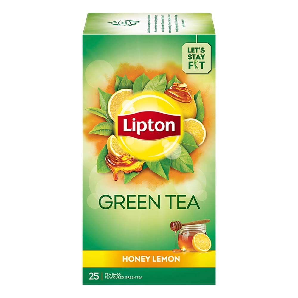 Lipton Honey Lemon Green Tea Bags, 25 Pieces, , lemon & honey (25*1.4gm each)