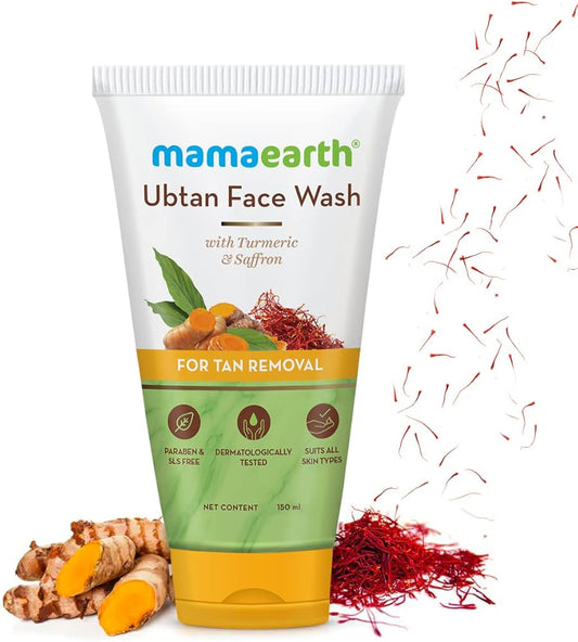 Mamaearth Ubtan Natural For all Skin Types with Turmeric & Saffron for Tan Face Wash  (100 ml)