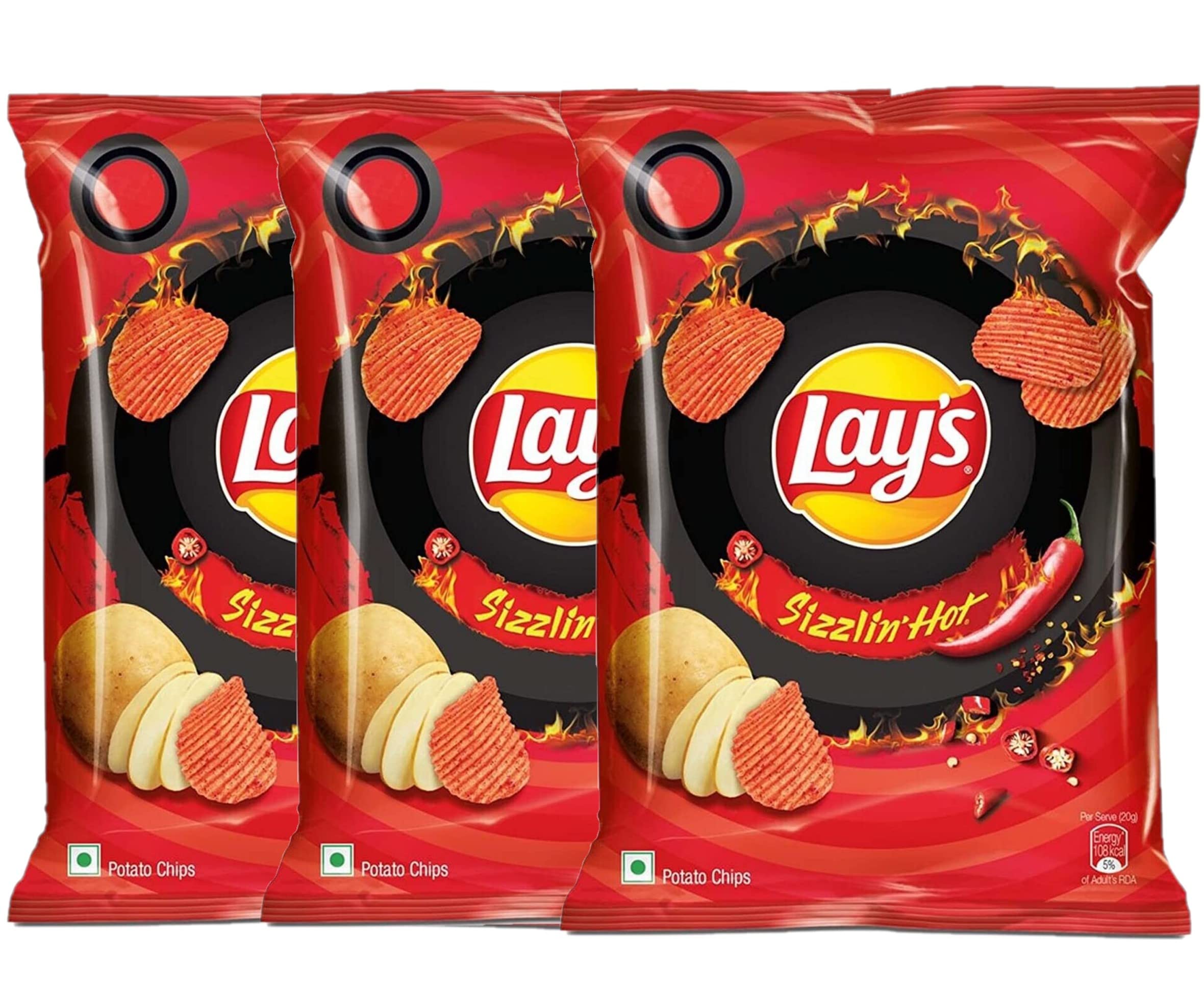 Lay's Sizzlin Hot Potato Chips (3 packet)