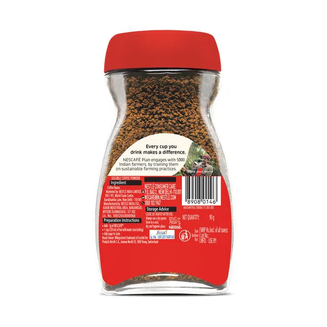 NESCAFE Classic Instant Coffee Powder | Great start to your morning | 100% Pure Coffee | 90g Jar