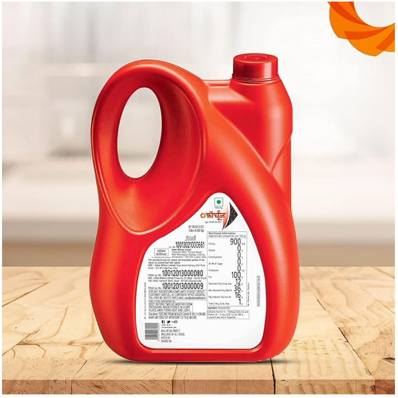 Fortune Premium Kachi Ghani Pure Mustard Oil 5L (4.5 Kg Jar)