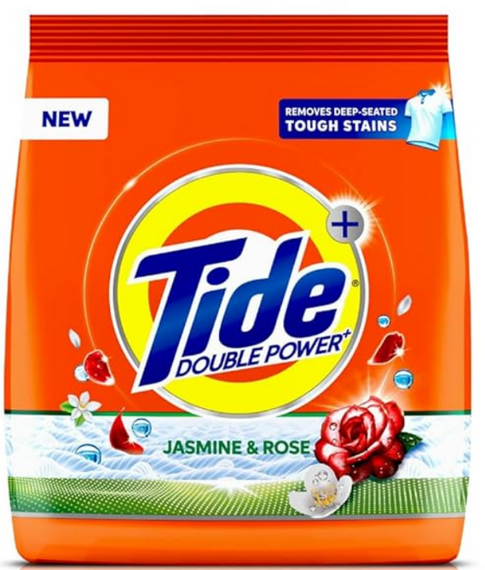 Tide Plus Detergent Washing Powder - 500g | Jasmine & Rose Fragrance | Removes deep-seated Oil, Gravy, Tea Stains | 500gm, Pack of 1