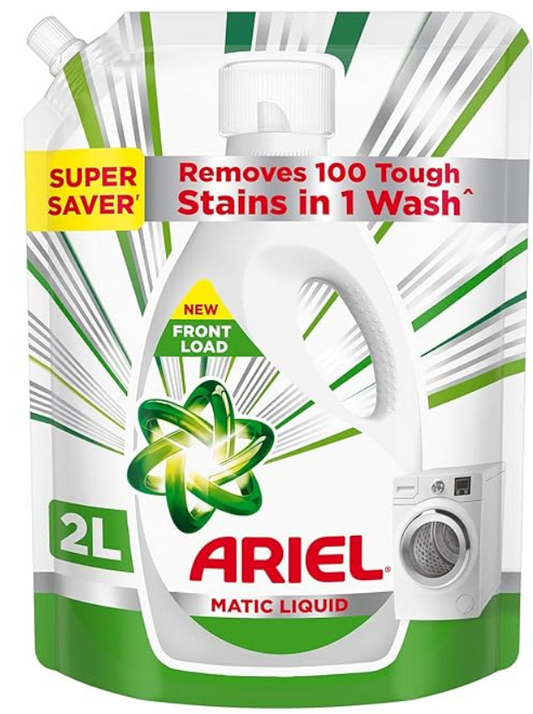Ariel Liquid Detergent Front Load - 2L | Removes 7 day dried-in Stains in 1 wash inside Washing Machine