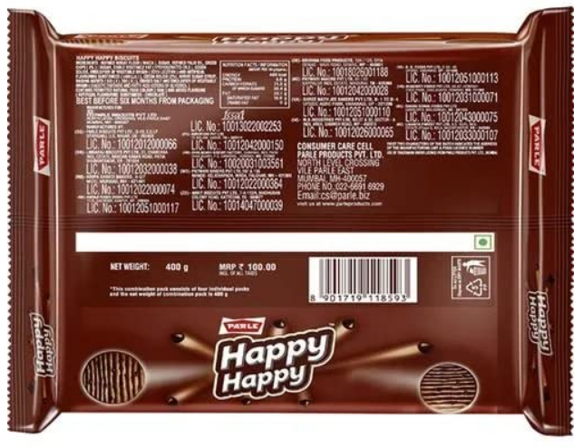 Parle Original Happy Choco Chip Happy Cookies, 396 Grams