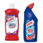Harpic Disinfectant Bathroom Cleaner Liquid, Floral - 1L & Harpic Disinfectant Toilet Cleaner Liquid, Original - 1 L | India's # 1 Toilet Cleaner