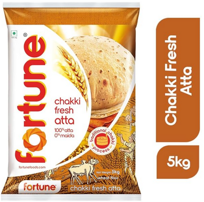 Fortune Chakki Fresh Atta - 5kg. 100% Atta, 0% Maida