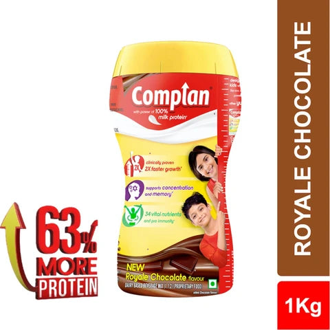 COMPLAN Nutrition Drink Powder for Children, Royale Chocolate Flavour, Jar  (1 kg)